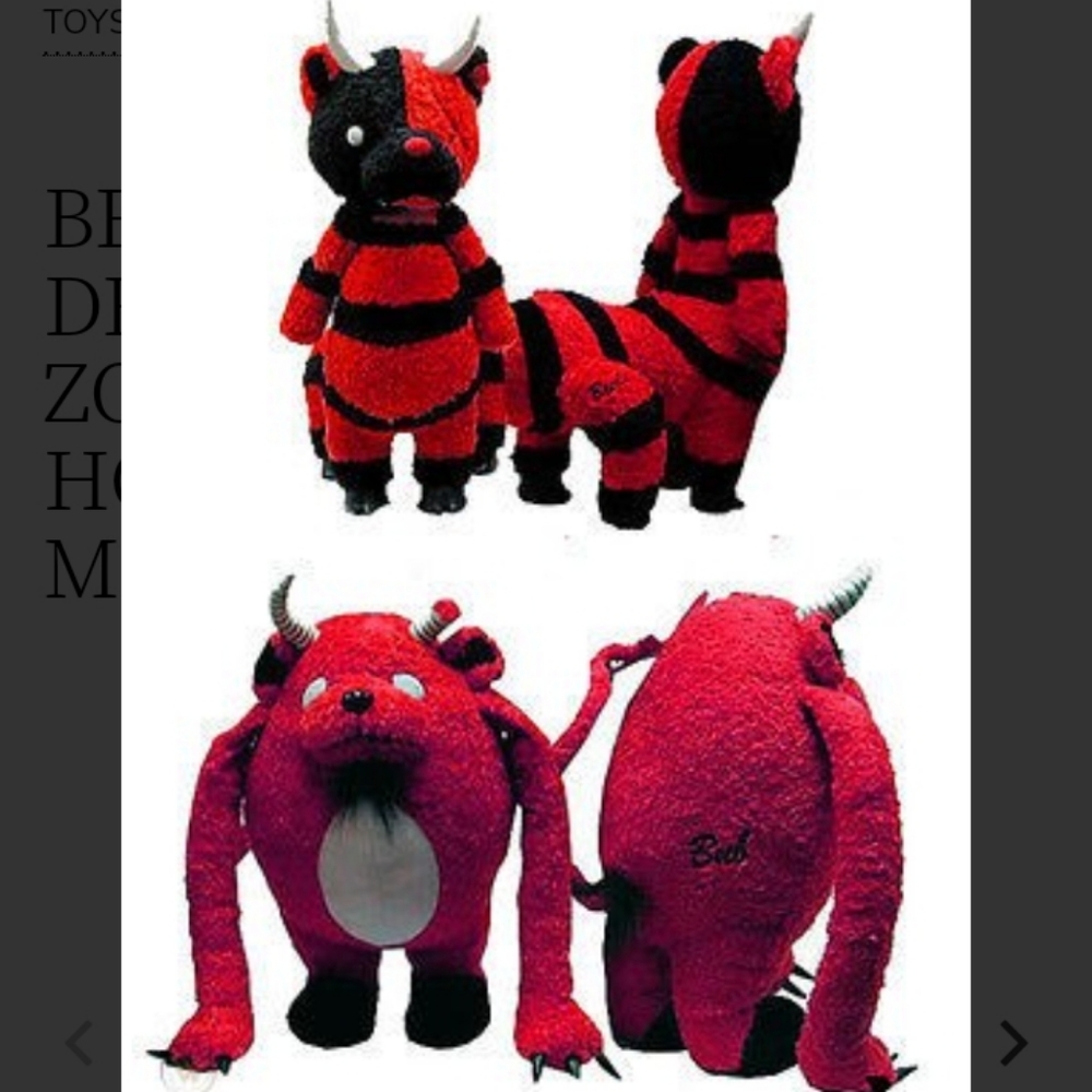 RARE HTF Beezle Bear Devil Plush Alex Pardee Limited Collectible - Picture 1 of 6